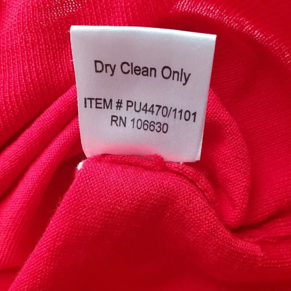 Luigi Baldo V Neck 100% Extra Fine Merino Wool Red Sweater Size M